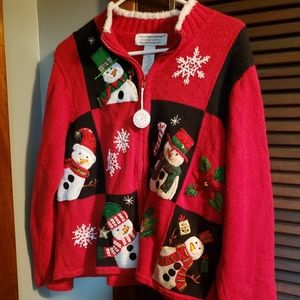 "Ugly Christmas Sweater by Tiara International Christmas Collection size Large